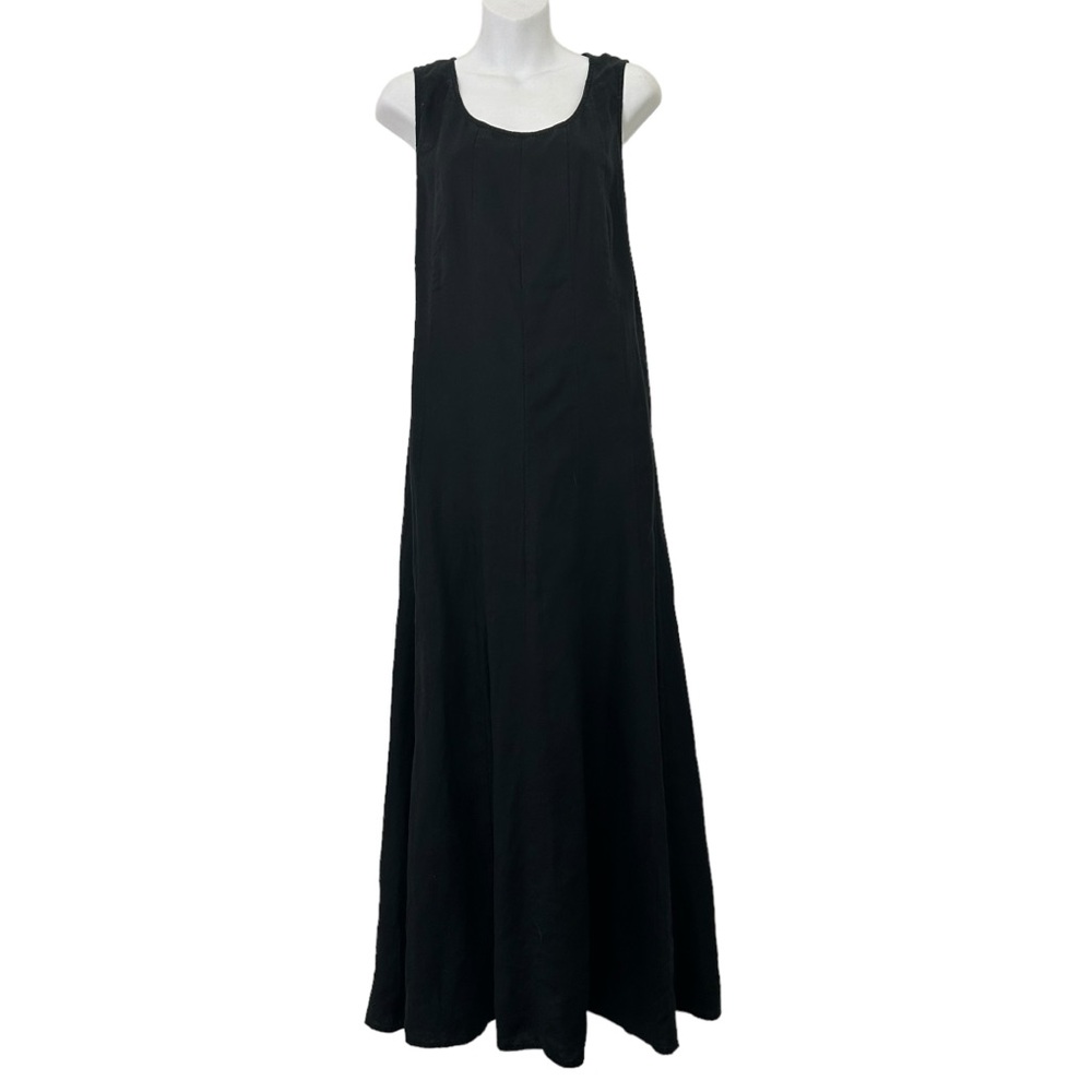 Black Linen Sleeveless Maxi Dress